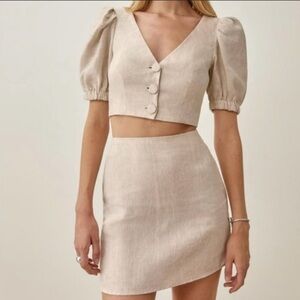 Reformation Linen Skirt Set